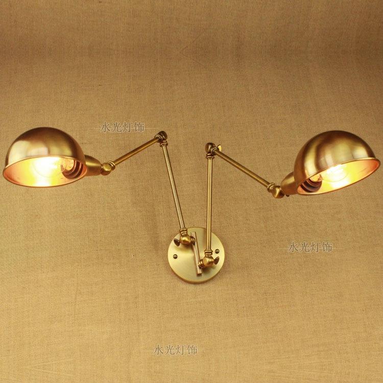 

Bar vintage 2-arm swing wall lamp E27 mechanical wall lighting sconce for Home Living Room Study Retro Industrial fixtures