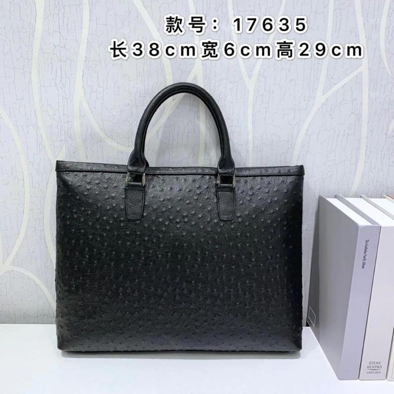 

Xianjian Genuine Leather Large Oversized Documental Handbag Totes Briefcases For Men1, Black