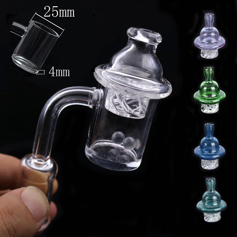 

large stock Flat Top Thick Quartz Banger nail 10mm 14mm 18mm Quartz Bangers Nails with Spinning Carb Cap and Terp Pearl dhl free shipping