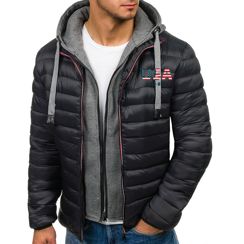 

Zogaa hot winter with hood male jacket skull bubble coats plus size S- men's clothes 5HCE, Skull-navy.