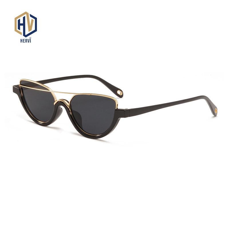 

Sunglasses Small Fframe Cat Eye Woman Metal Half Frame Sun Glasses High Quality Gradient Eyeglasses Female Gafas De Sol