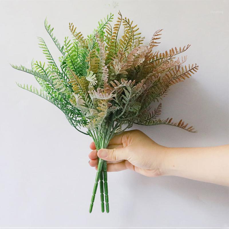 

Bouquet Artificial Leaves Flowers Grass Simulation Plants Bouquet Wedding Home Balcony Garden Landscape Decoration Accessories1, Green