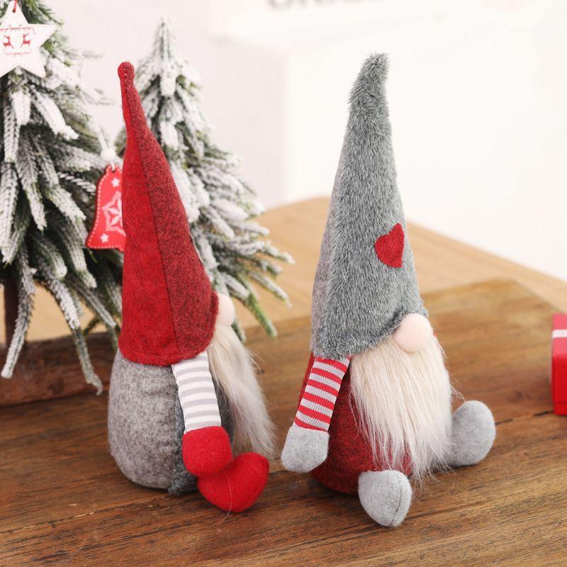

Christmas Handmade Swedish Gnome Santa Sitting Plush Doll Ornaments Xmas Holiday Home Party Decor Kids Toy Gift X4YD1