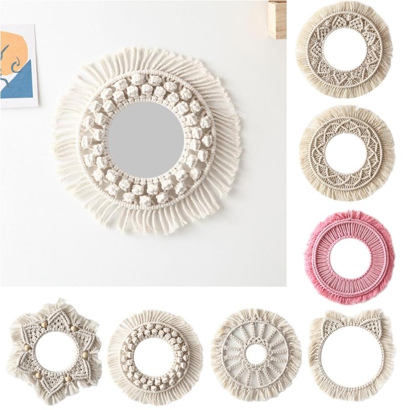 

Macrame Tapestry Wall Hanging Decorative Mirror Bohemia Creative Home Art Wall Decorations Boho Decor Home