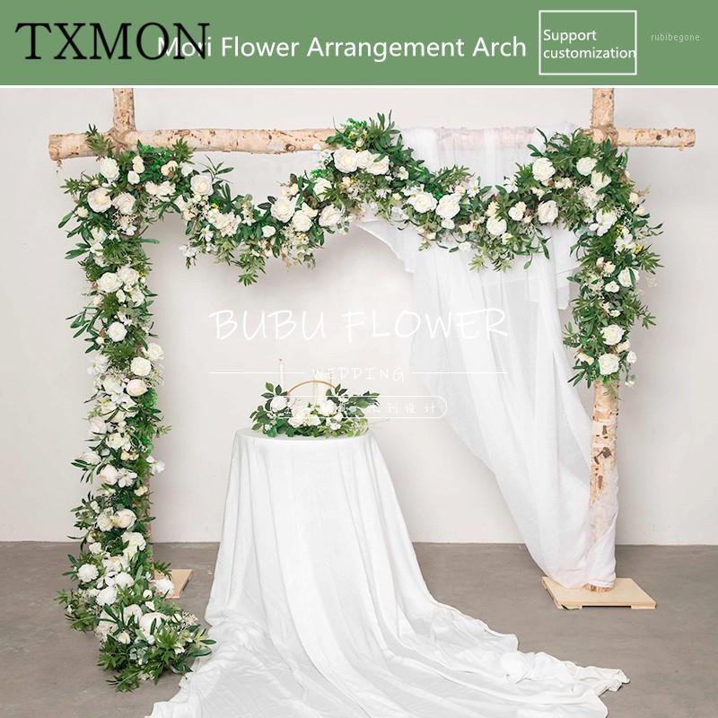 

Wedding flower row flowers irregular forest arch floral set wedding arrangement decoration stage background artificial flower1, Length 200cm