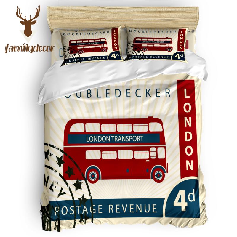 

Family Decor Vintage London Stamp George Washington's Birthday 4 Piece Bedding Sets Quilt Cover Bedding Quilt Set Machin, As pic