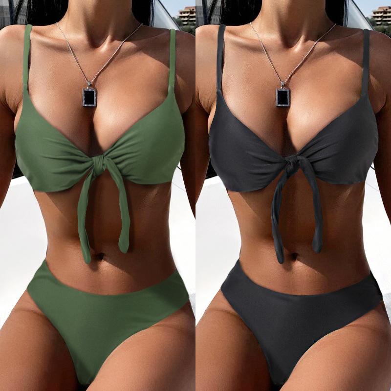 

Women's Swimwear Sexy Women Bikini 2022 Solid Push Up Swimsuit Female Biquini Brazilian Set Beachwear Bathing Suit Swimming, White;black