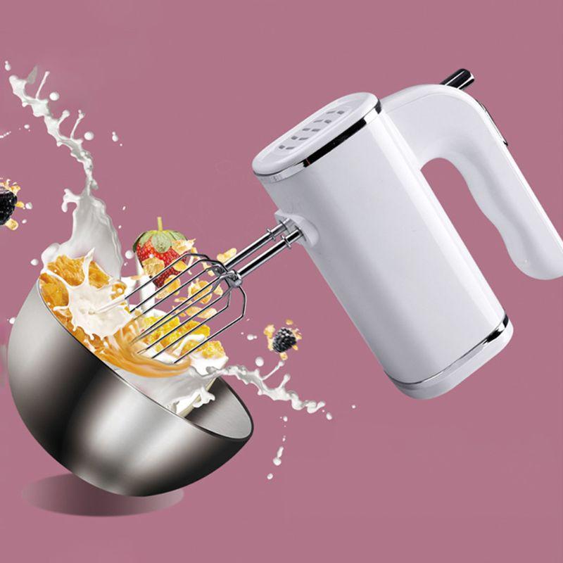 

200W Electric Egg Mixer 5 Speeds Handheld Egg Whisk Home Kitchen Dual Stick Stainless Steel Beater