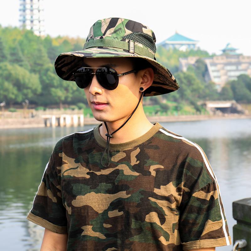 

Hat summer camouflage fisherman's hat outdoor leisure face fishing male and female jungle sunshade mountaineering, Digital camouflage