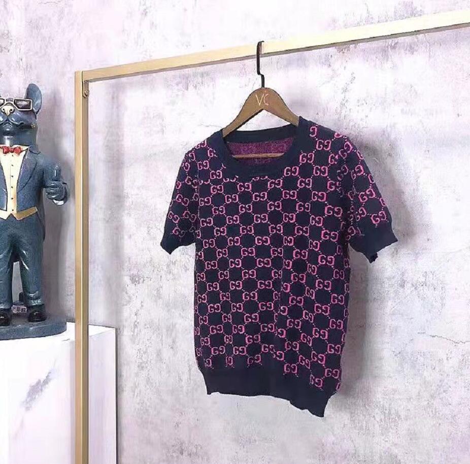 

2022GG Women Sweater New Brand Design O-neck Diamonds Button Lattice Knitted Pullover Tops Retro Hit colo, Purple