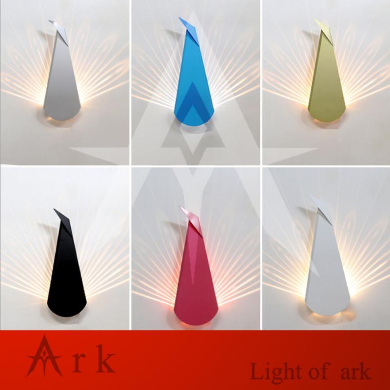 

creative modern minimalist colorful lighting living room aisle children Bedroom bedside peacock led wall lamp