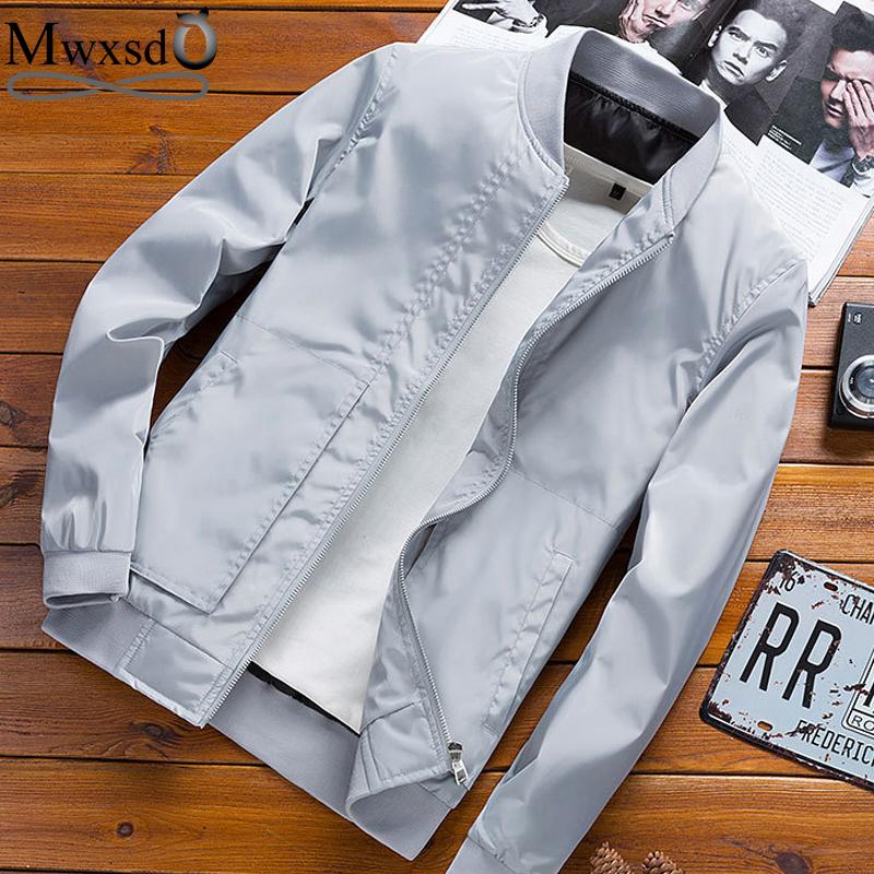 

Men's Jackets Mwxsd Big Size Autumn Mens Slim Fit Stander Collar Jacket Men Baseball Male Thin Bomber, Black;brown