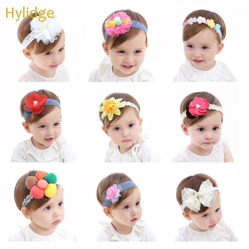 

Hylidge Sweet Bow Flower Baby Girls Headband Birthday Party Lace Princess Hair Band Children Kids Head Band Hair Accessories1, A design-white