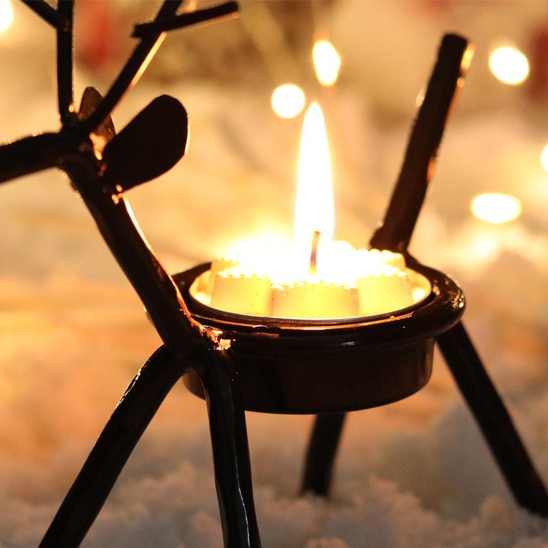 

Creative Iron Art Fawn Deer Candle Holders Romantic Candlelight Dinner Prop Iron Candlestick Christmas Decorations