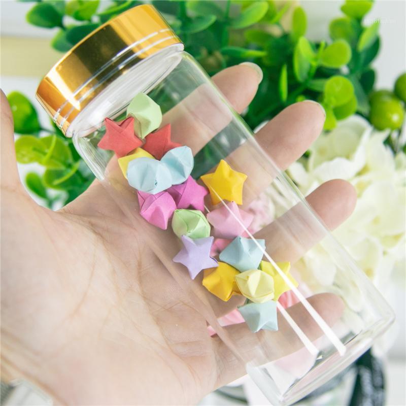 

24Pcs 150ml Clear Small Glass Bottles have Screw Plastic Cap with Golden Tangent Reusable Refillable Craft Vials Candy Pot1