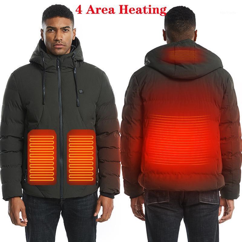 

VIP 2/4 Place Heated Jacket Fashion Men Women Coat Intelligent USB Electric Heating Thermal Clothes Winter Heated Vest Plussize1, 2 area black vest