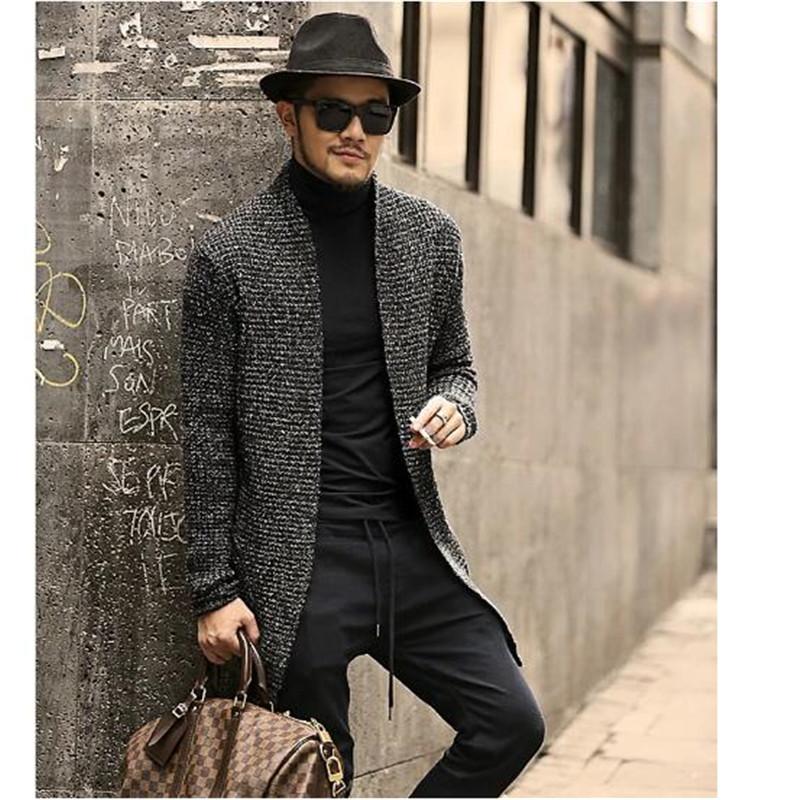 

Men Sweater Long Sleeve Cardigan 2020 Males england style Pull cardigan Clothing Fashion Thick warm Sweater Men, Black