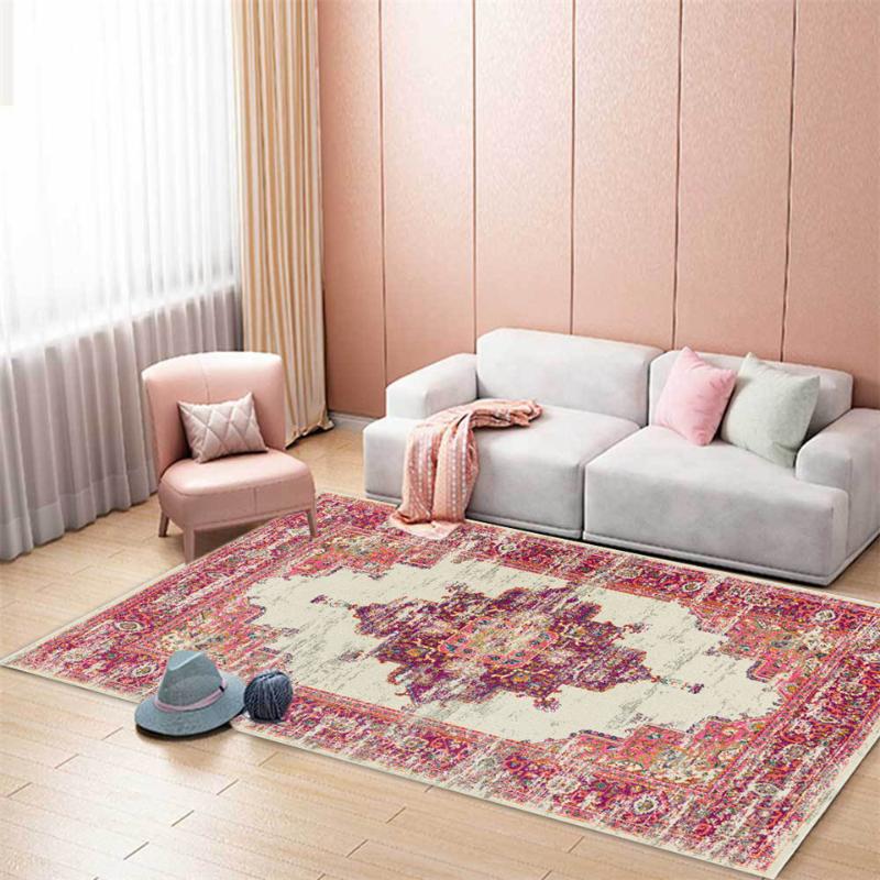 

Retro Bohemia Ethnic Carpet Living Room European Print Rug Bedroom Decoration Simple Floor Mat For Kitchen Sofa Carpet Chair Mat