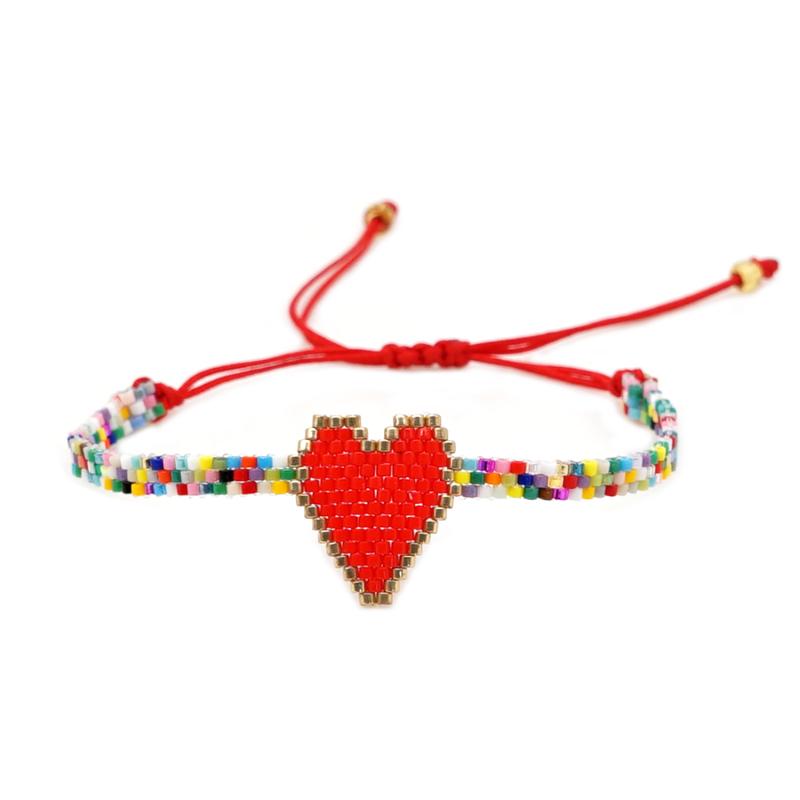

Go2Boho Miyuki Bracelet For Women Boho 2021 Heart Bracelet Muticolor Jewelry Gift Handmade Woven Femme Pulseras Mujer Moda