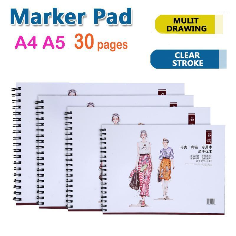 

kemila A4A5 sketch book Marker Pad Supplies 30 Sheets Marker Book Student Coloring Design Notebook Set Cute Draw School1