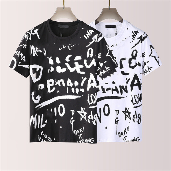 

2021ss spring and summer new high grade cotton printing short sleeve round neck panel T-Shirt Size: m-l-xl-xxl-xxxl Color: black white Women Men'sece shirt anime Q22