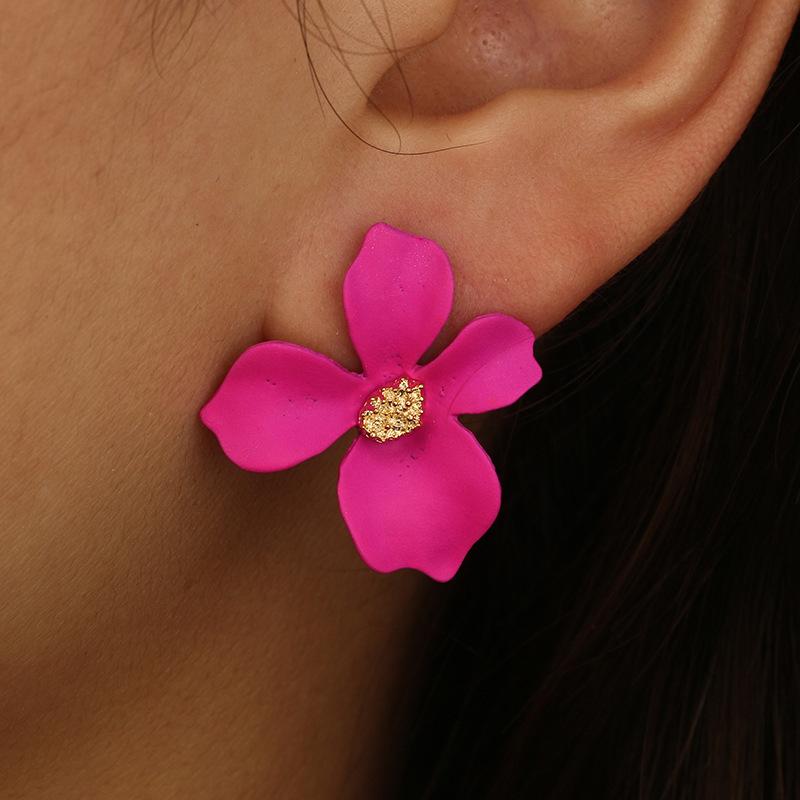 

H&H Holiday Style Bohemian Personality Exaggerated Three-Dimensional Flower Petal Long Earrings Temperament Wild Female Earrings