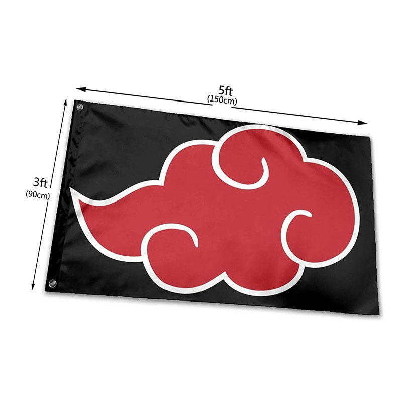 

Naruto Akatsuki Clouds Polyester Lightweight Flag 3x5 Ft Single-Sided Garden Flags for Inside Outside Use Uv Protected