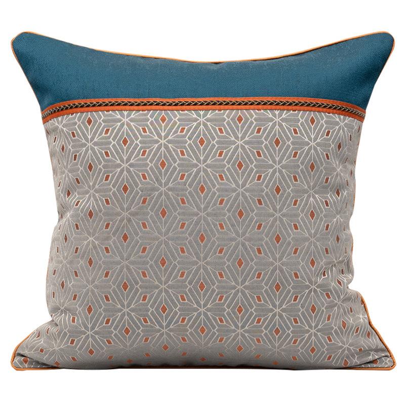 

DUNXDECO Cushion Cover Decorative Pillow Case Simple Luxury Geometric Jacquard Patchwork Coussin Sofa Chair Bedding Textile, As pic