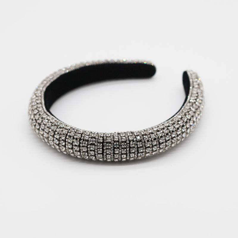 

Baroque shine rhine stone wide headband women fashion headwear