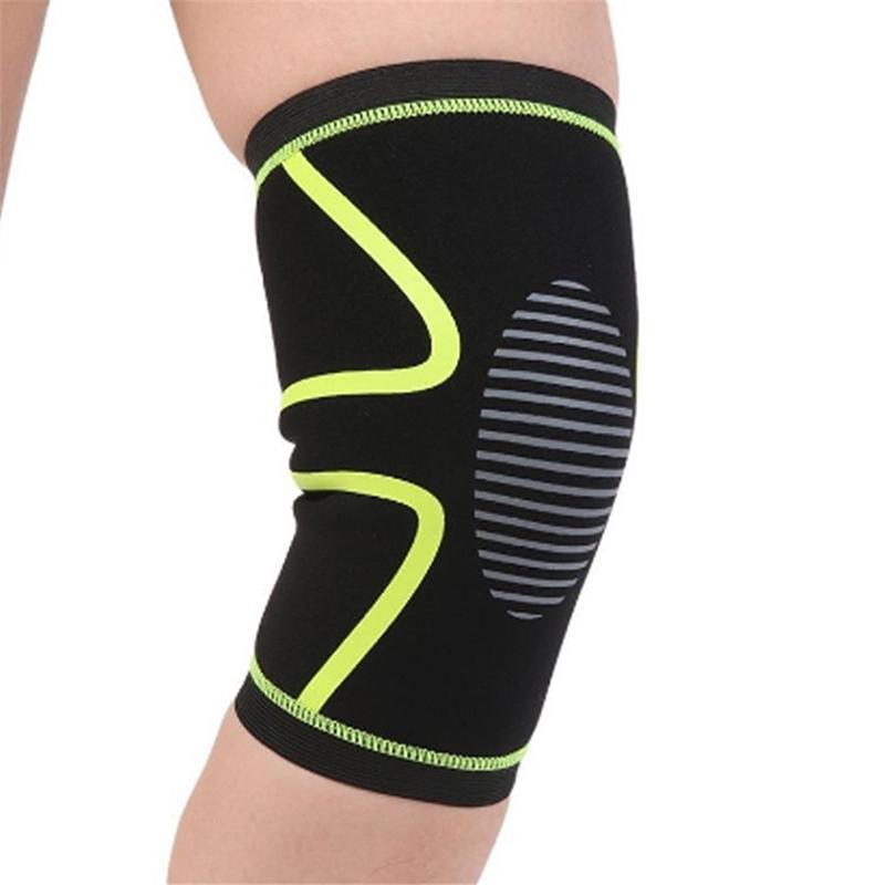 

1PC Elastic Knee Pads Nylon Sports Fitness Kneepad Fitness Gear Patella Brace Running Basketball Volleyball Support, Green