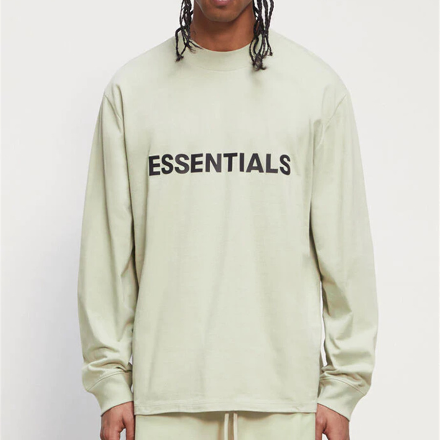 

2021 New 3d Letters T-shirt Men Women 1:1 Oversize Apricot Gray Fog Tee Top Quality Essentials Long Sleeve t Shirt W1oy