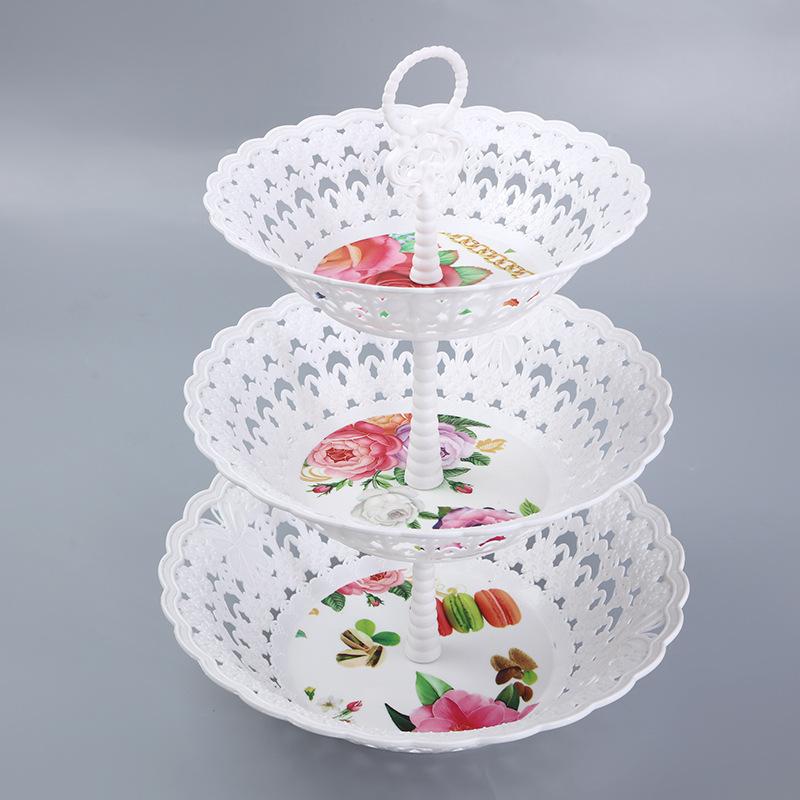 

New Fashion 3-Tier Wedding Birthday Party Cake Plate Stand Afternoon Tableware New Bakeware Cake Shop Three Layer
