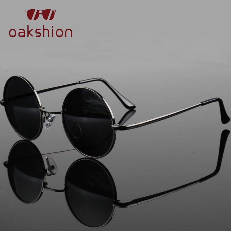 

oakshion Classic Retro Round Polarized Sunglasses Men Brand Designer Women Sun Glasses Metal Frame Black Lens Driving Eyewear