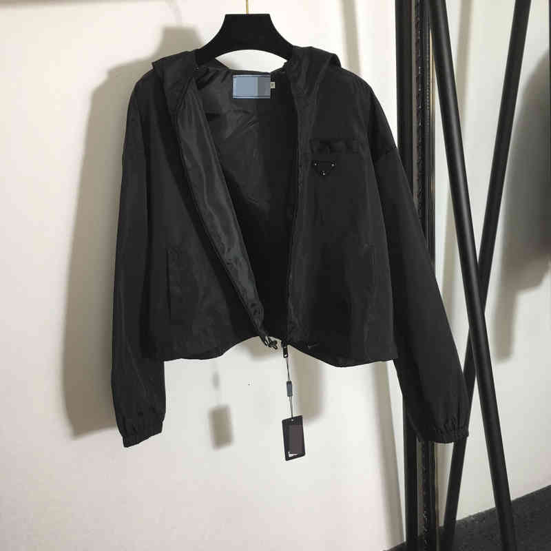 

Women' Jackets Spring 315 Summer Brand Same Style Coat Long Sleeve Hooded Black Cardigan Women Clothes meiyi KZBB