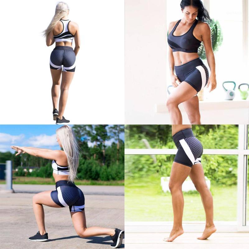

LI-FI Yoga shorts Honeycomb Carbon Leggings Women Fitness Wear Workout Sports Running Leggings Push Up Gym Elastic Slim1, Black