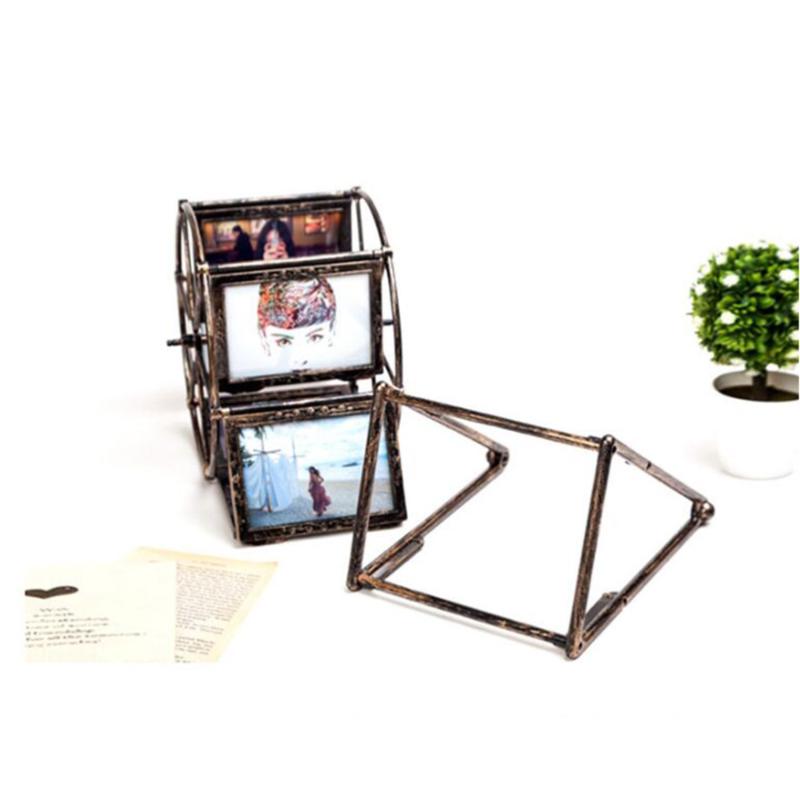 

5inch Photo Frame Rotating Ferris Wheel Windmill Shape Retro Style Table Desk Decoration and Gift(Color Randomization
