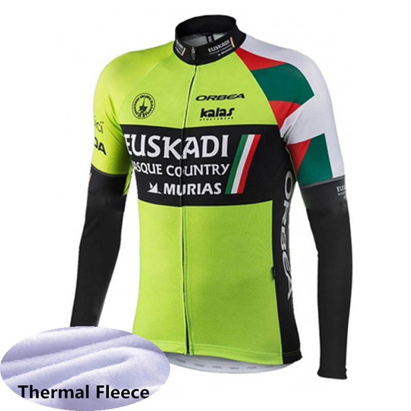 

Euskadi Team Cycling Winter Thermal Fleece jersey Long Sleeve Bike Clothing bicycle Wear Ciclismo Maillot bike clothes Multiple 102216, 1#