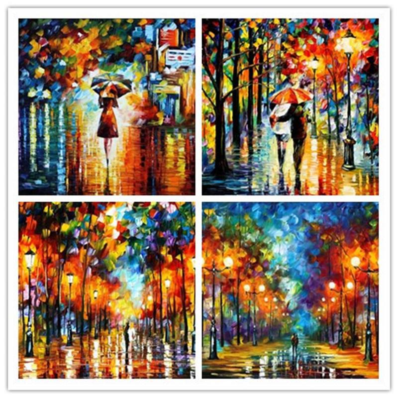 

Paintings Abstract Diamond Painting 5D DIY Cross Stitch Embroidery Oil Landscape Mosaic Home Decor Art Street ZT