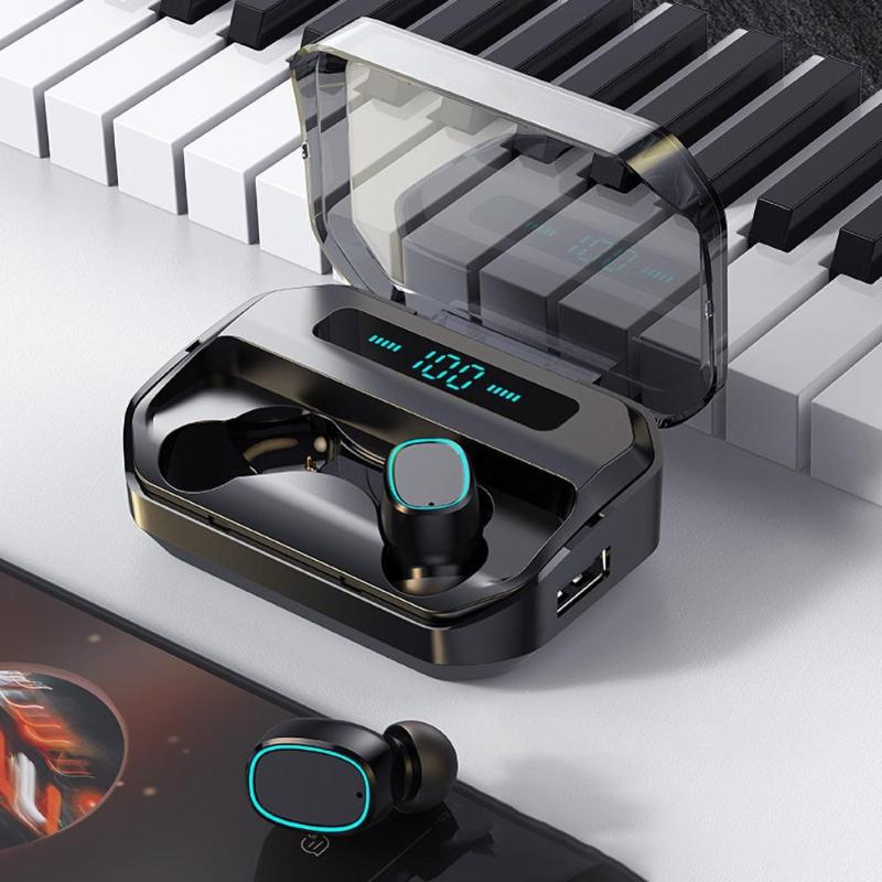 

Oringinal Bluetooth 5.0 Earphones TWS Fingerprint Touch Headset HiFI Stereo In-ear Earbuds Wireless for sport, White