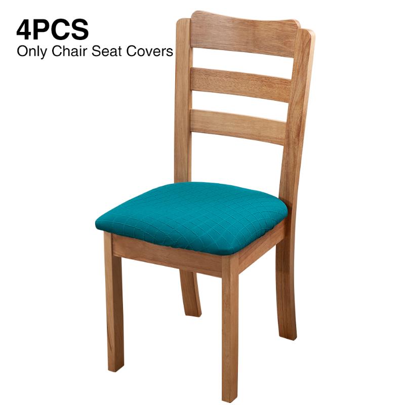 

4pcs Stretch Furniture Protector Universal Dining Room Dustproof With Ties Chair Seat Cover Soft Anti Scratch Upholstered