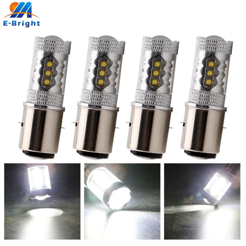 

4X 10X 50X BA20D 80W 12V Led Bulbs 1920LM Cars Signal Lamp Brake Tail Parking Driving Reverse Electromobile Motorcycle Headlight