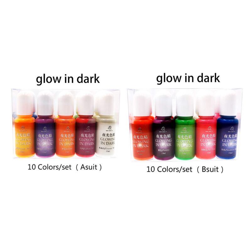 

10Pcs/set Luminous High Concentration Epoxy UV Resin Coloring Dye Colorant Pigment Handmade DIY Jewelry Making Accessories