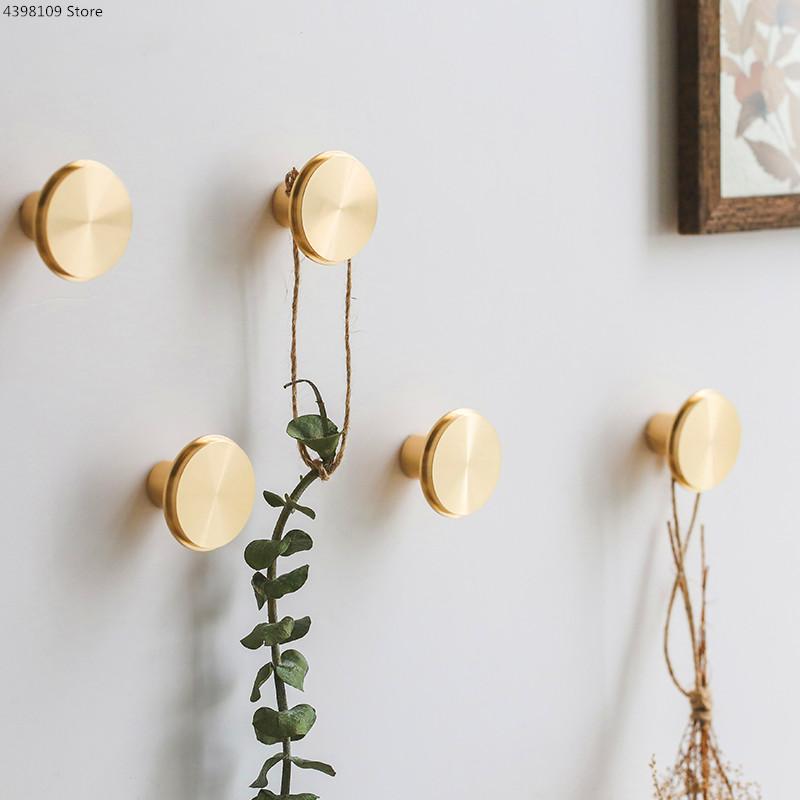 

Creative solid wood hook brass metal coat hook modern minimalist living room porch wall decoration hanger household items