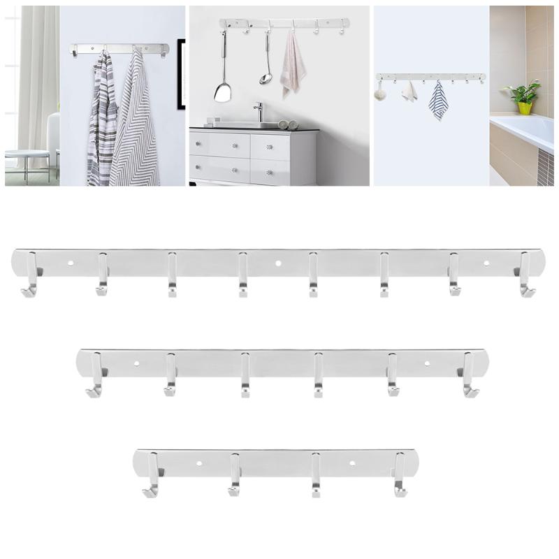 

Bathroom Wall Hook Rail Hook Coat Sticky Hanger Wall 4 6 8 Adhesive Hooks Kitchen Under Cabinet Organiser Rack Storgae