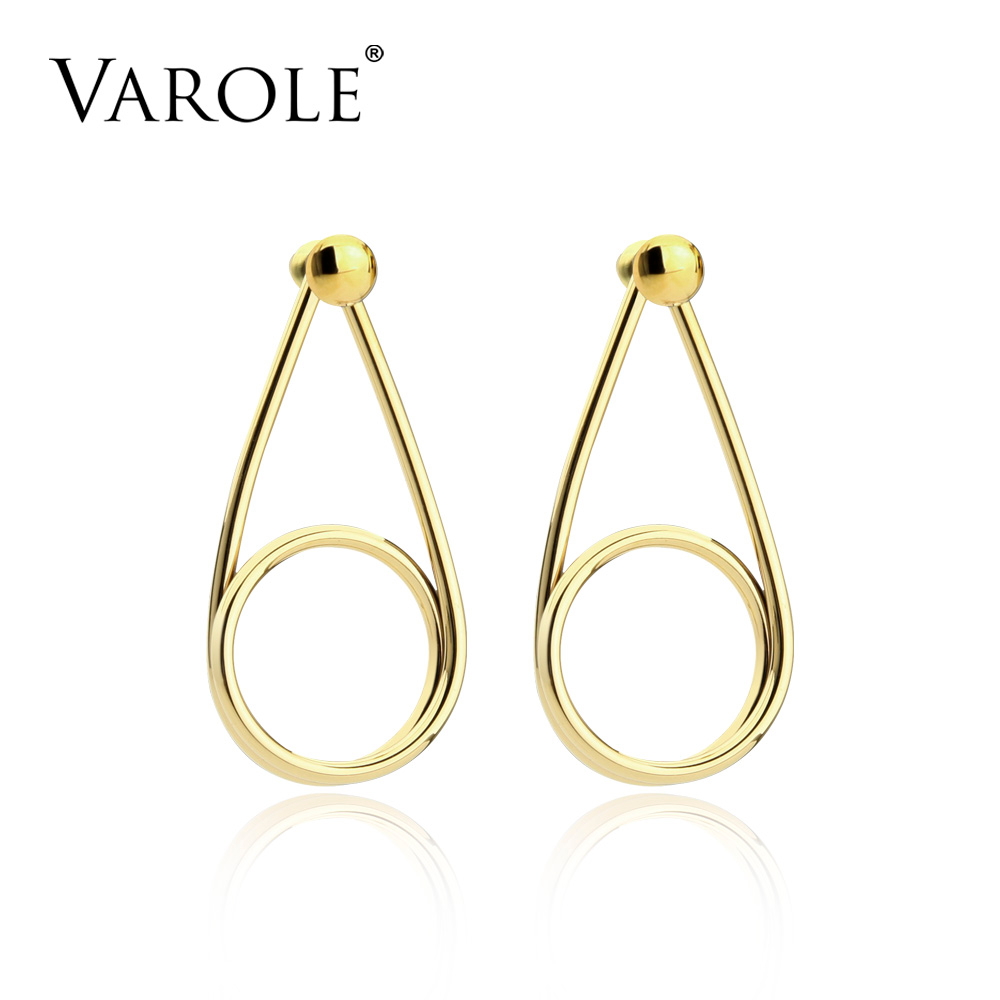 

VAROLE Water Drop Line Dangle Earrings Gold color Earings Drop Earrings For Women Long Earrings Jewelry Brincos Grandes Oorbellen