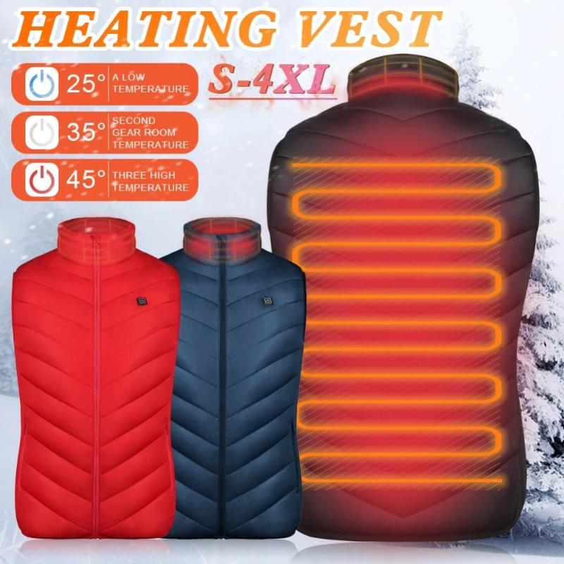 

VIP Self Heated Vest Men Smart Washable Adjustable Electric Usb Heated Jacket Clothing Winter Outdoor Hiking Warm Thermal Vest, Gy 4 heat
