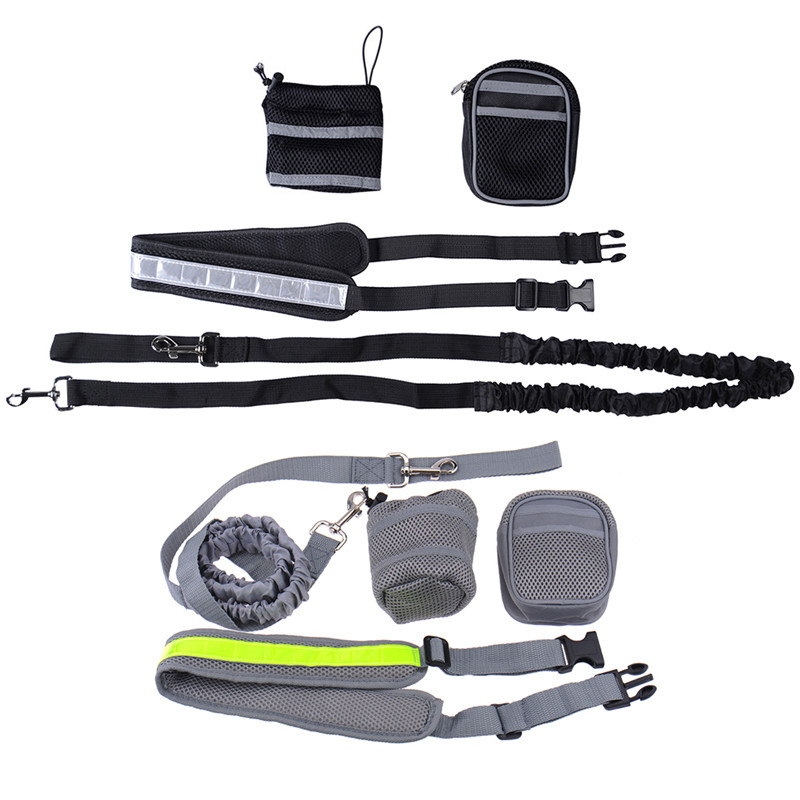 

Elastic belt Running dog leash lead sports jogging walking pet collar rope hand free waist dog leash set . 201101