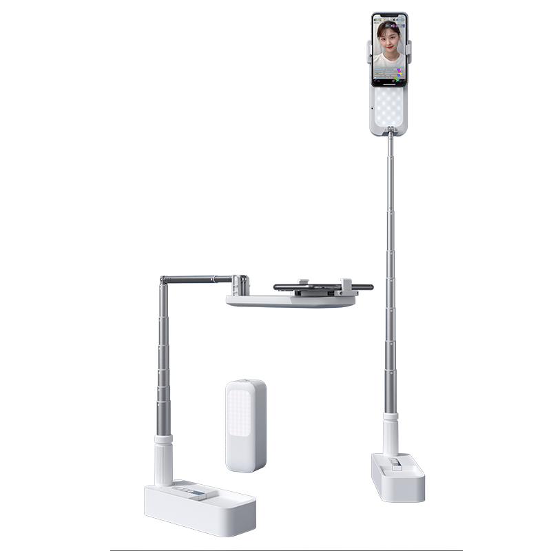 

V6 Multifunctional Phone Overhead Folding Desktop Stand Makeup Youtube Tik Tok Live Stream Wireless Dimmable LED Selfie Fill in Light Lamp