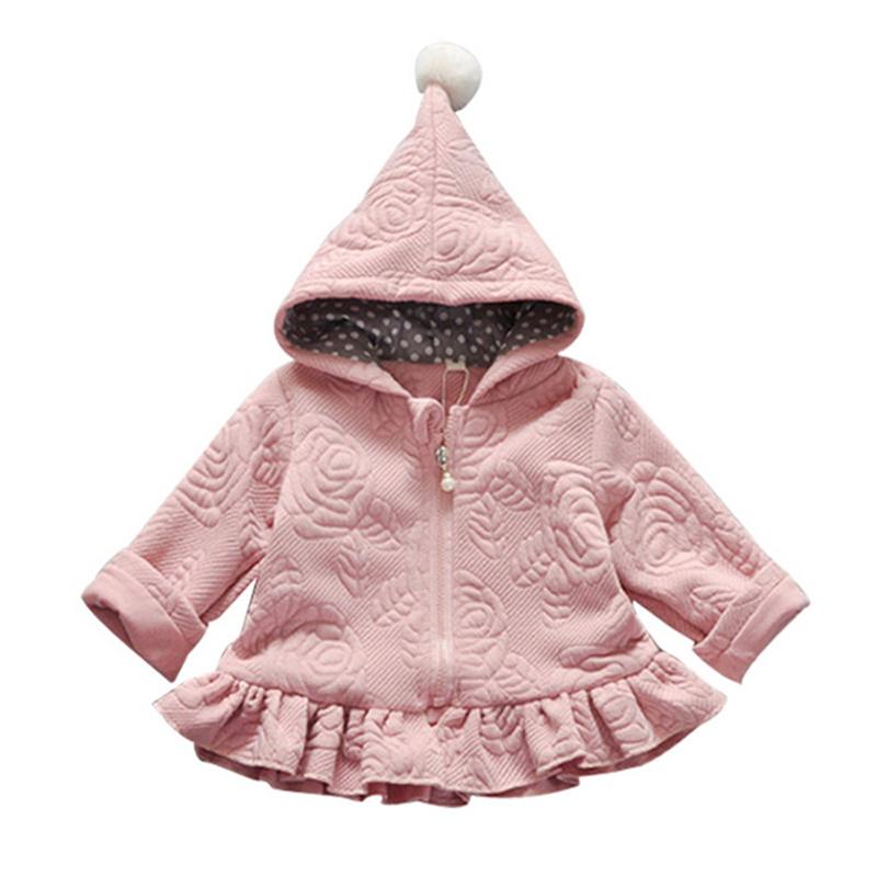 

Baby Girls Jacket Newborn Autumn Tops Kids Warm Coat Infant Ear Hoodies Cotton Outerwear Children Clothing for Girl 12M 24M, Picture color