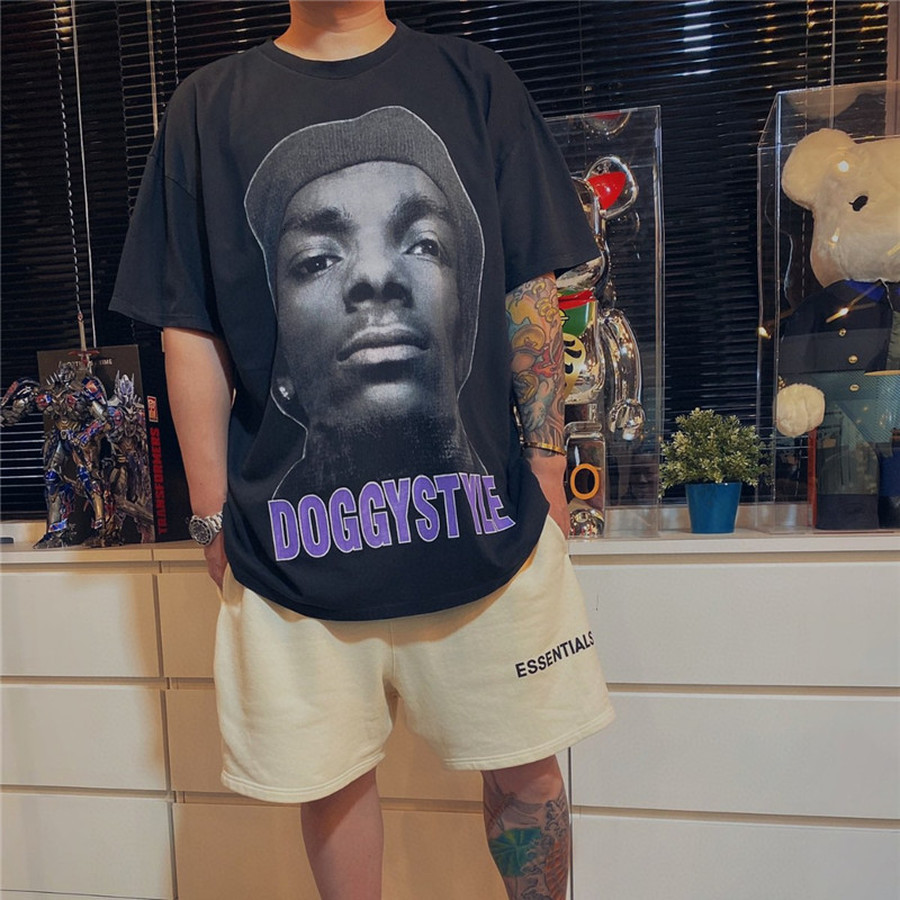 

2021 New Doggy Style T-shirt Men Women Washed Do Old Top Tee Oversize Vintage t Shirt Snopp Dogg Tees Rlct